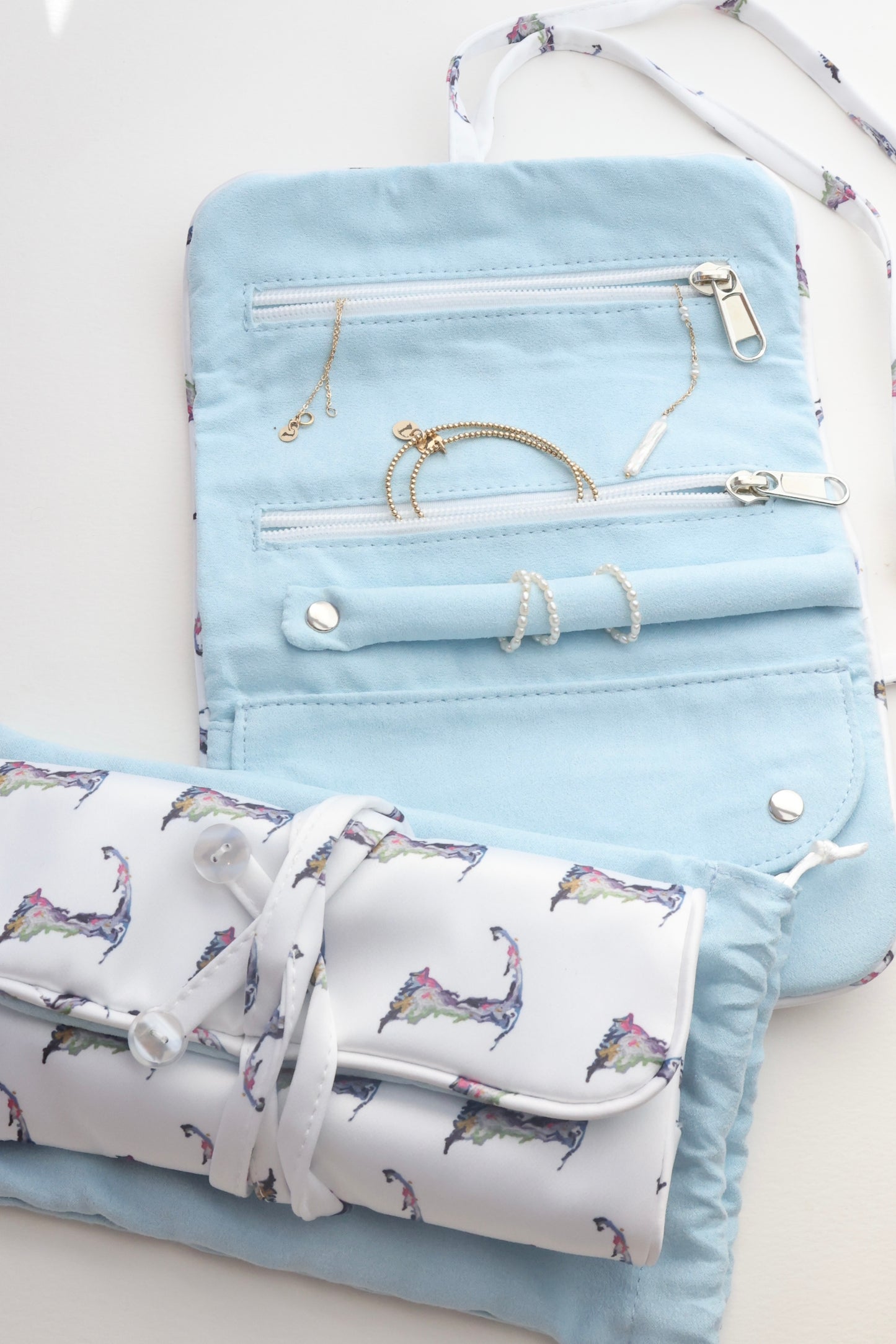 Cape Cod Lux  SATIN Jewelry Roll