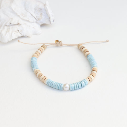 Ala Moana Driftwood Pearl and Puka Bracelet