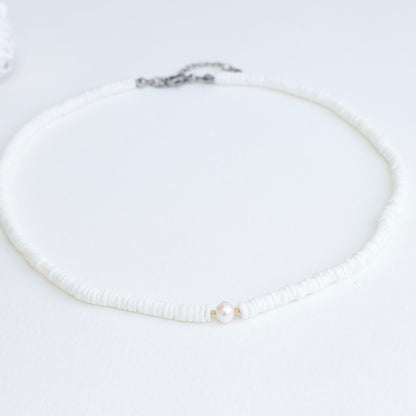 Puka Shell Ocean Breeze Choker Necklace Cloud