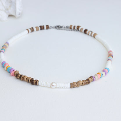 Puka Shell Ocean Breeze Choker Necklace Rainbow