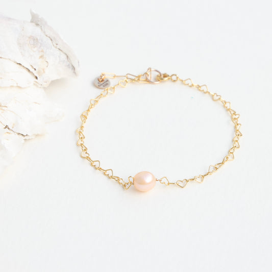 Pineberry Hearts Gold Bracelet