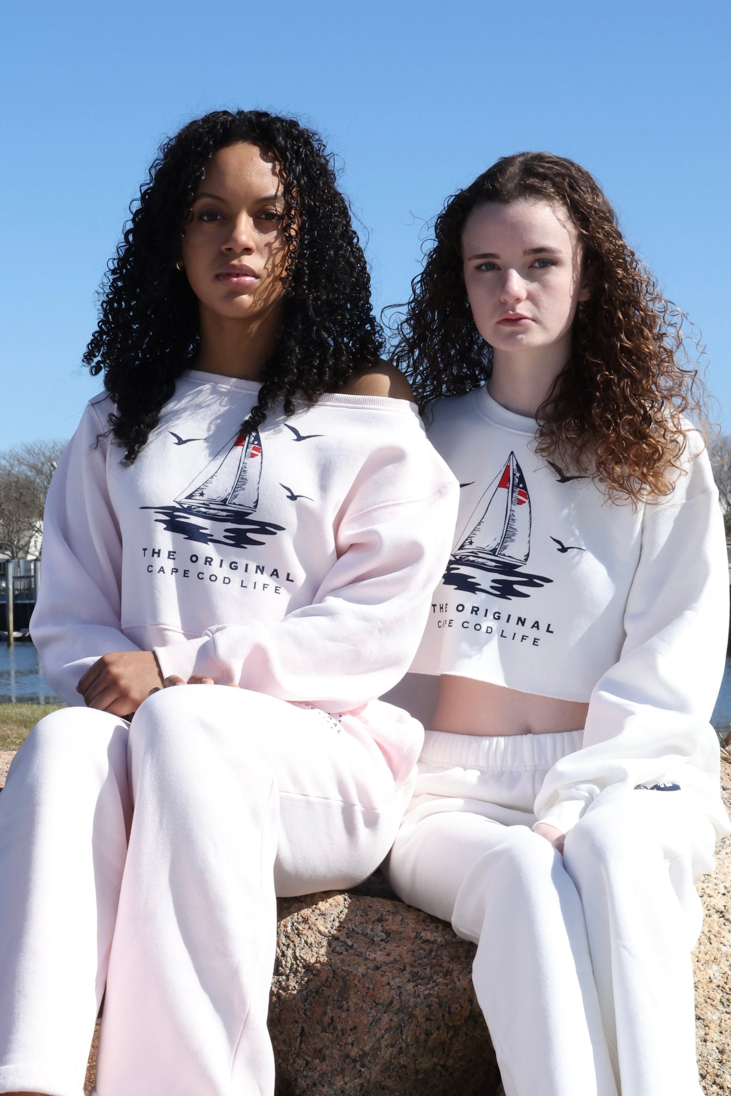 White Sailboat and Seagull Cape Cod Crop Crew