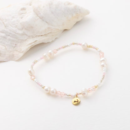 Pink Cloud 9 Pearl Beach Bead Bracelet