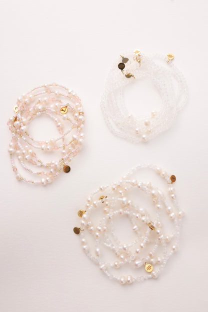 Pink Cloud 9 Pearl Beach Bead Bracelet