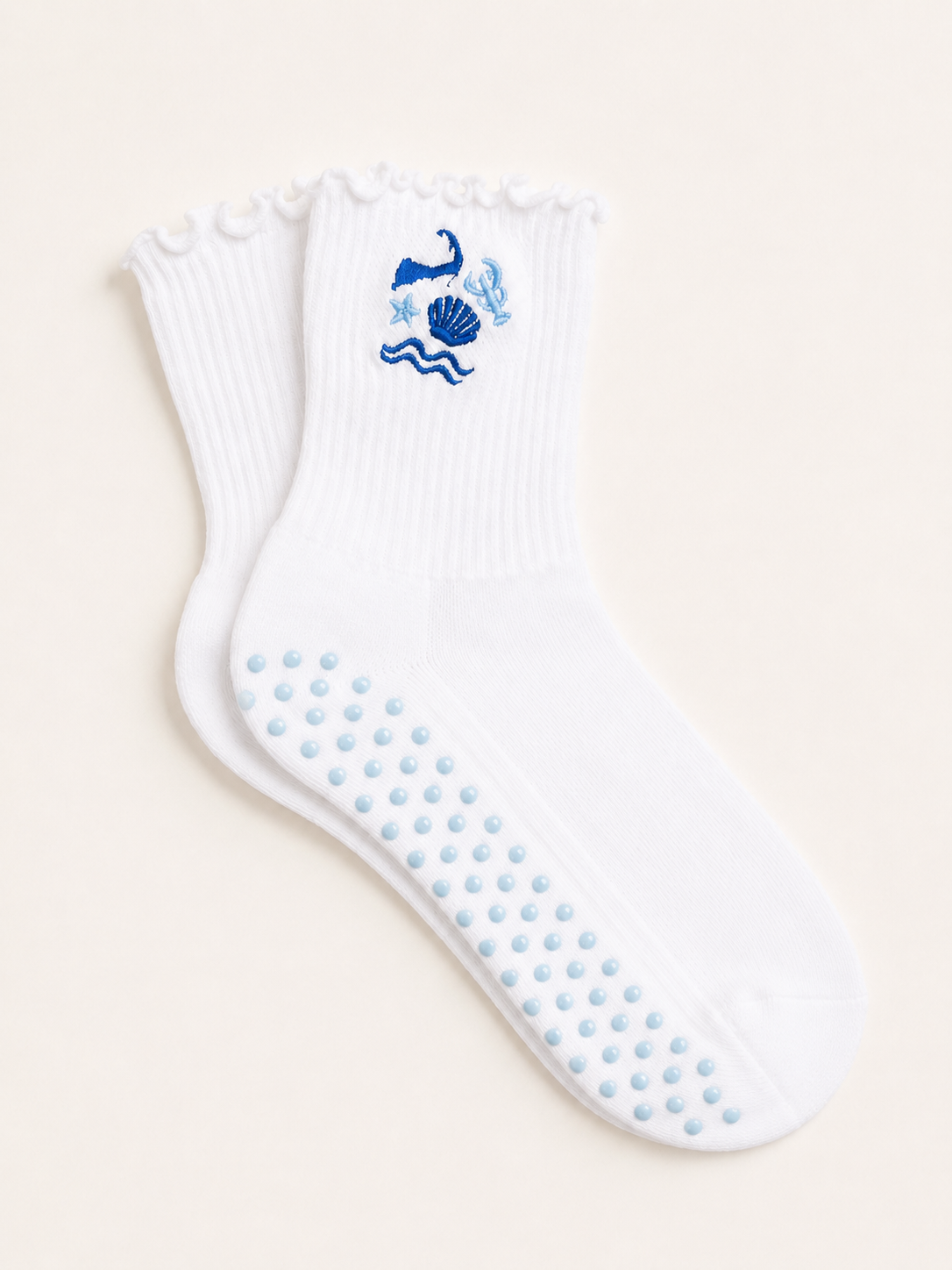Cape Cod Ruffle Socks and Cape Cod Piliaties Socks