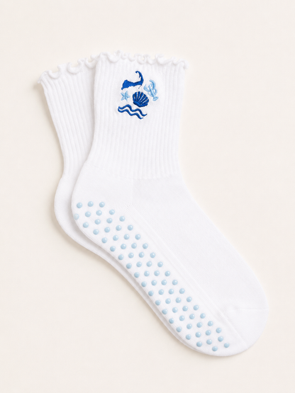Cape Cod Ruffle Socks and Cape Cod Piliaties Socks
