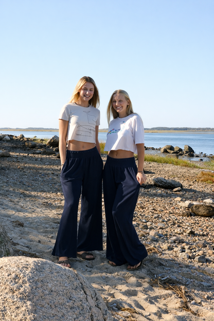 Navy Coastal Waffle Pant