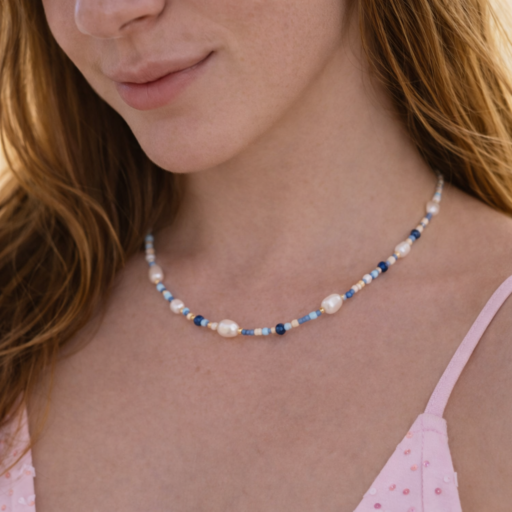 Barnstable Harbor Pearl Beach Bead Choker