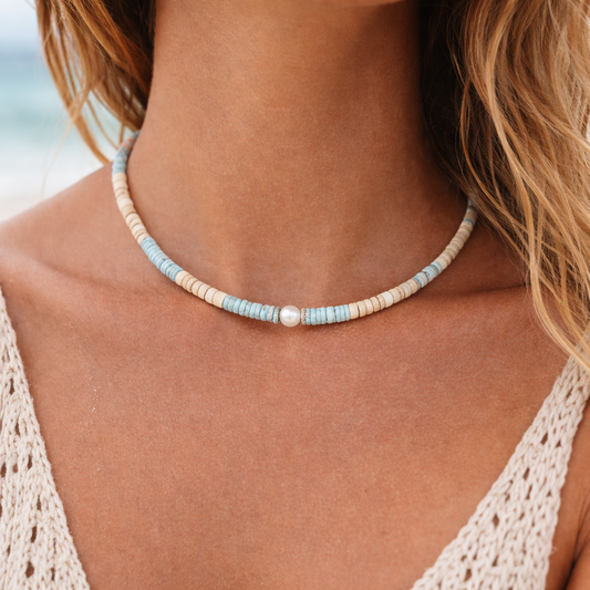 Ala Moana Driftwood Pearl and Puka Choker