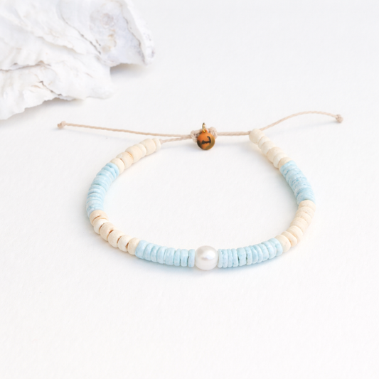 Ala Moana Sea and Sand Pearl and Puka Bracelet