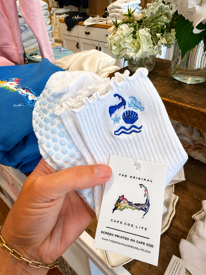Cape Cod Ruffle Socks and Cape Cod Piliaties Socks