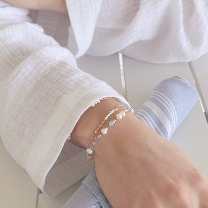 NEW!! Dainty Tiny Pearl Cluster Bracelet
