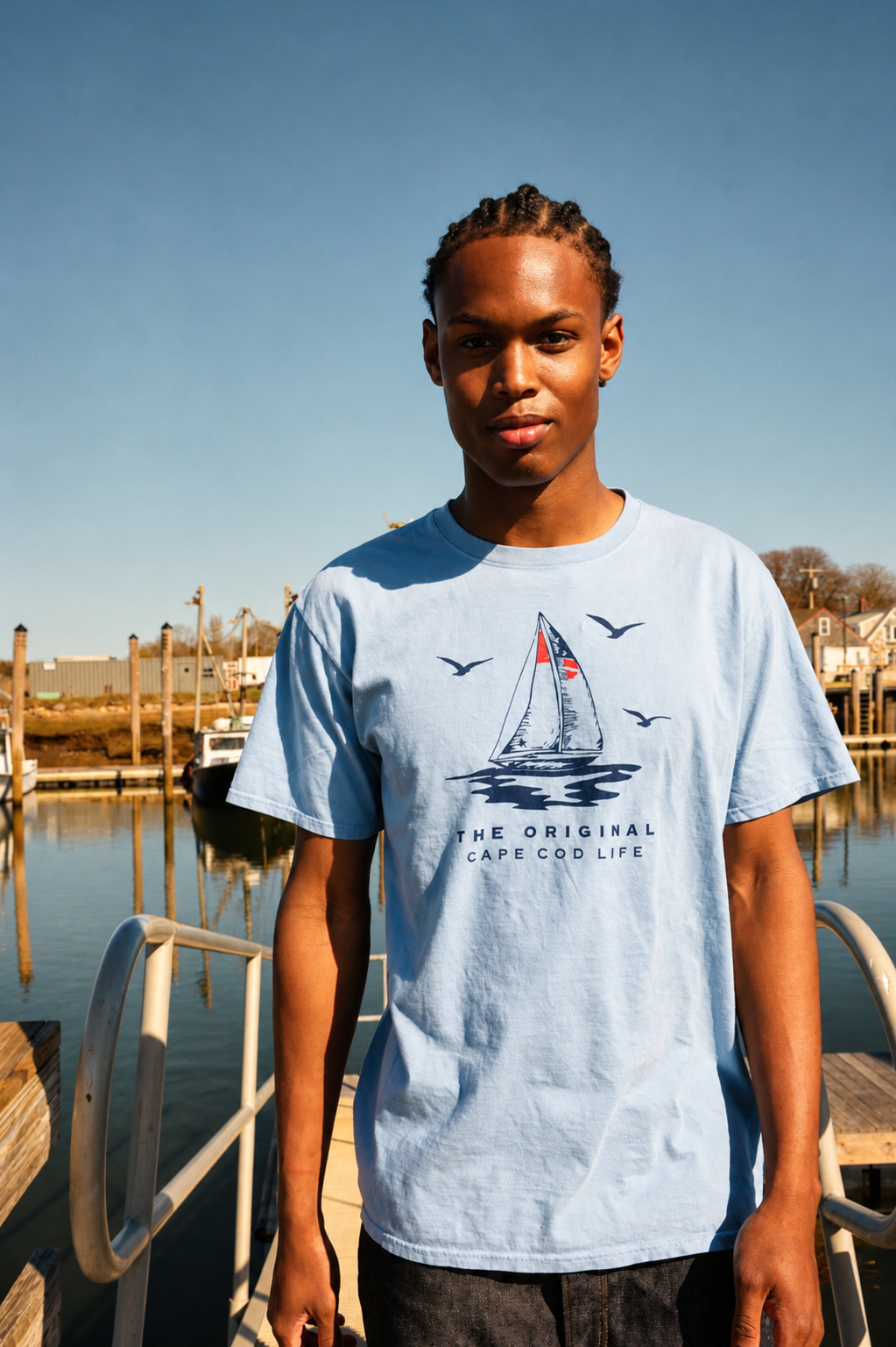 Sail Boat + Seagull Flag T-shirt