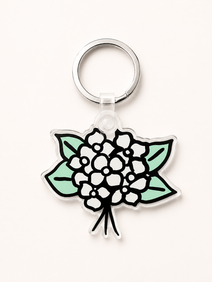 Hydrangea Keychain