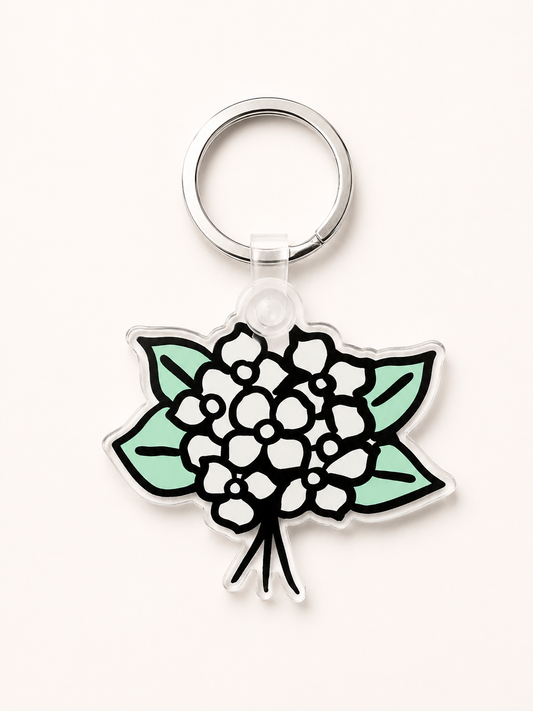 Hydrangea Keychain