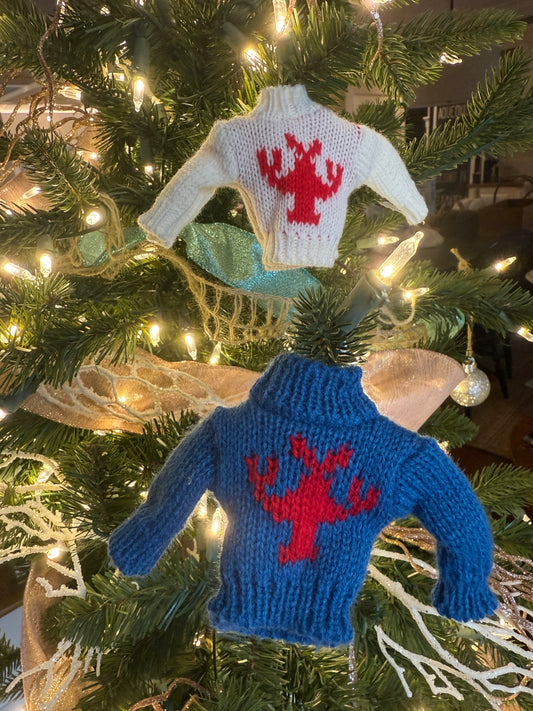 NEW!! TINY Lobster Sweater Ornaments