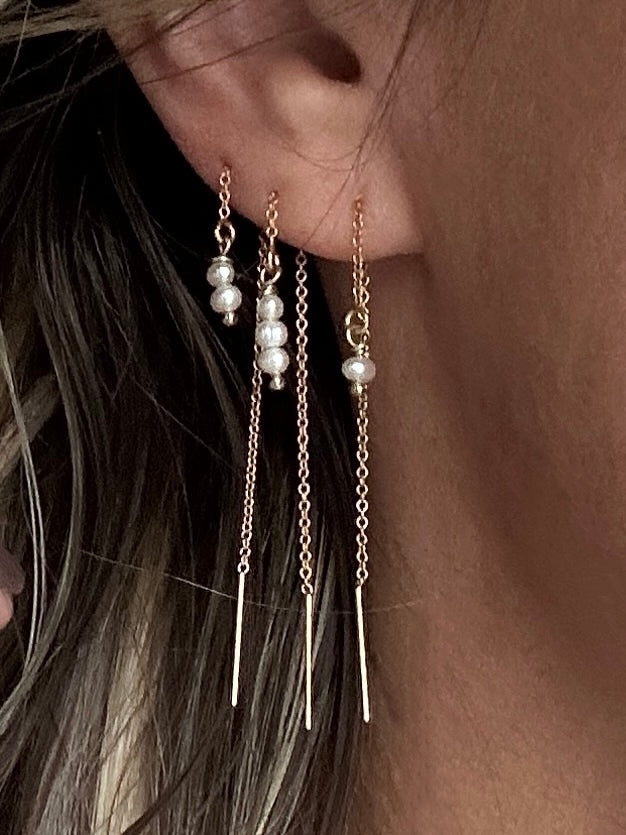 New!! Pearl Drop Ear Threaders