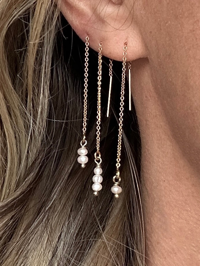 New!! Pearl Drop Ear Threaders