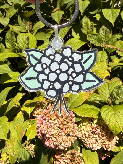 Hydrangea Keychain