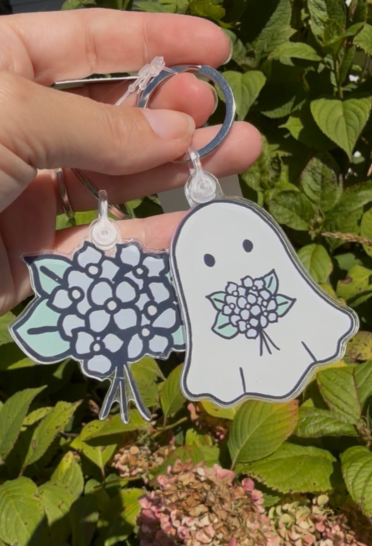 Hydrangea Keychain