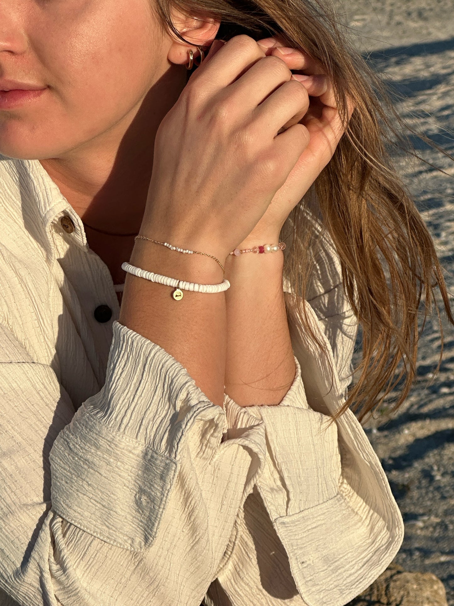 NEW!! Dainty Tiny Pearl Cluster Bracelet