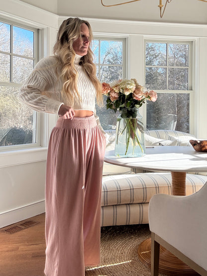 Ballet Blush Coastal Waffle Pant