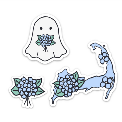 Cape Cod Ghosty and Hydrangeas