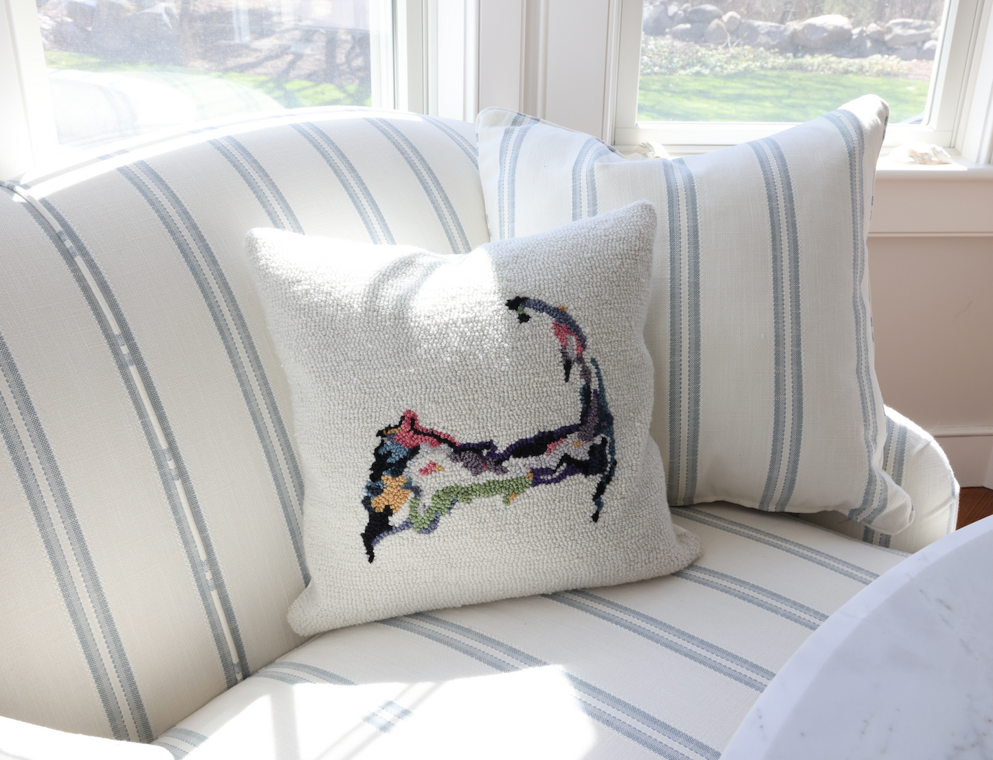 NEW!! Cape Cod Abstract Hook Pillow Cover
