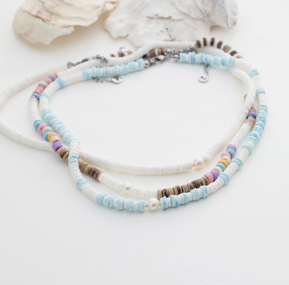 Puka Shell Ocean Breeze Choker Necklace Rainbow