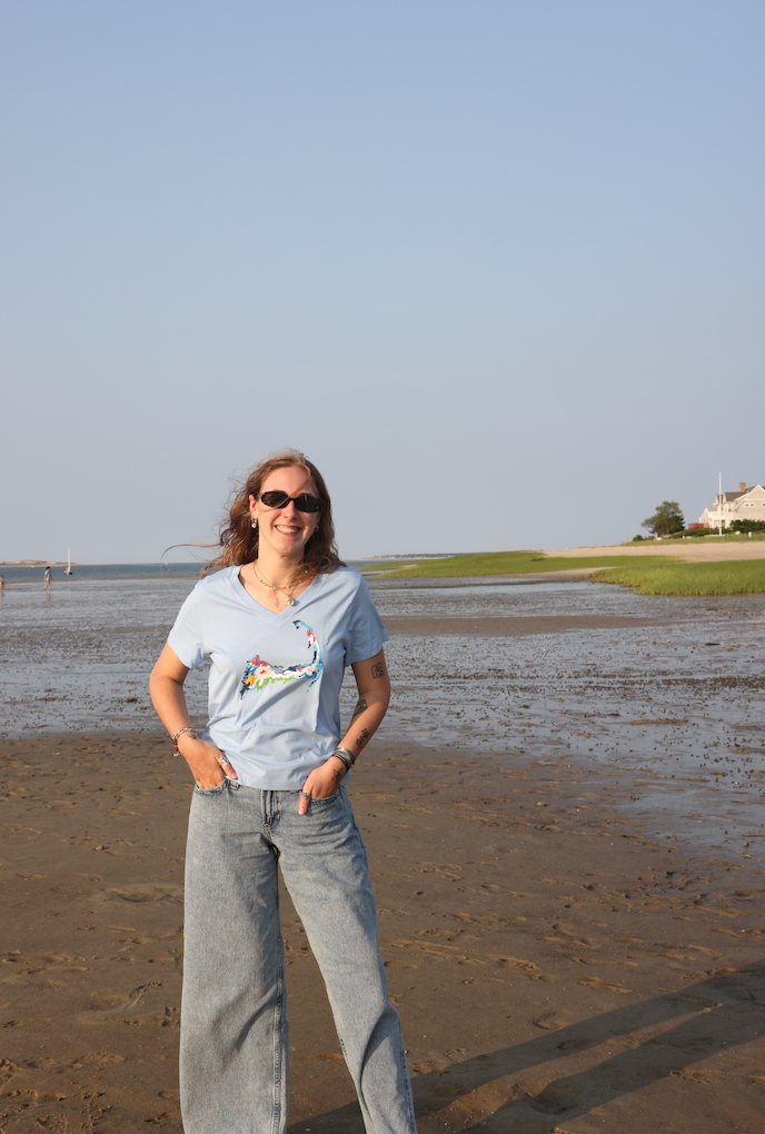 NEW!! Cape Cod Navy V-Neck Tee - Blue Soul