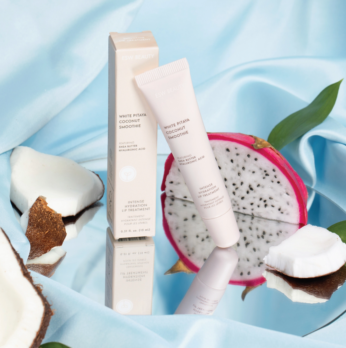 NEW!! White Pitaya Coconut Lip Gloss + Pearl Chain