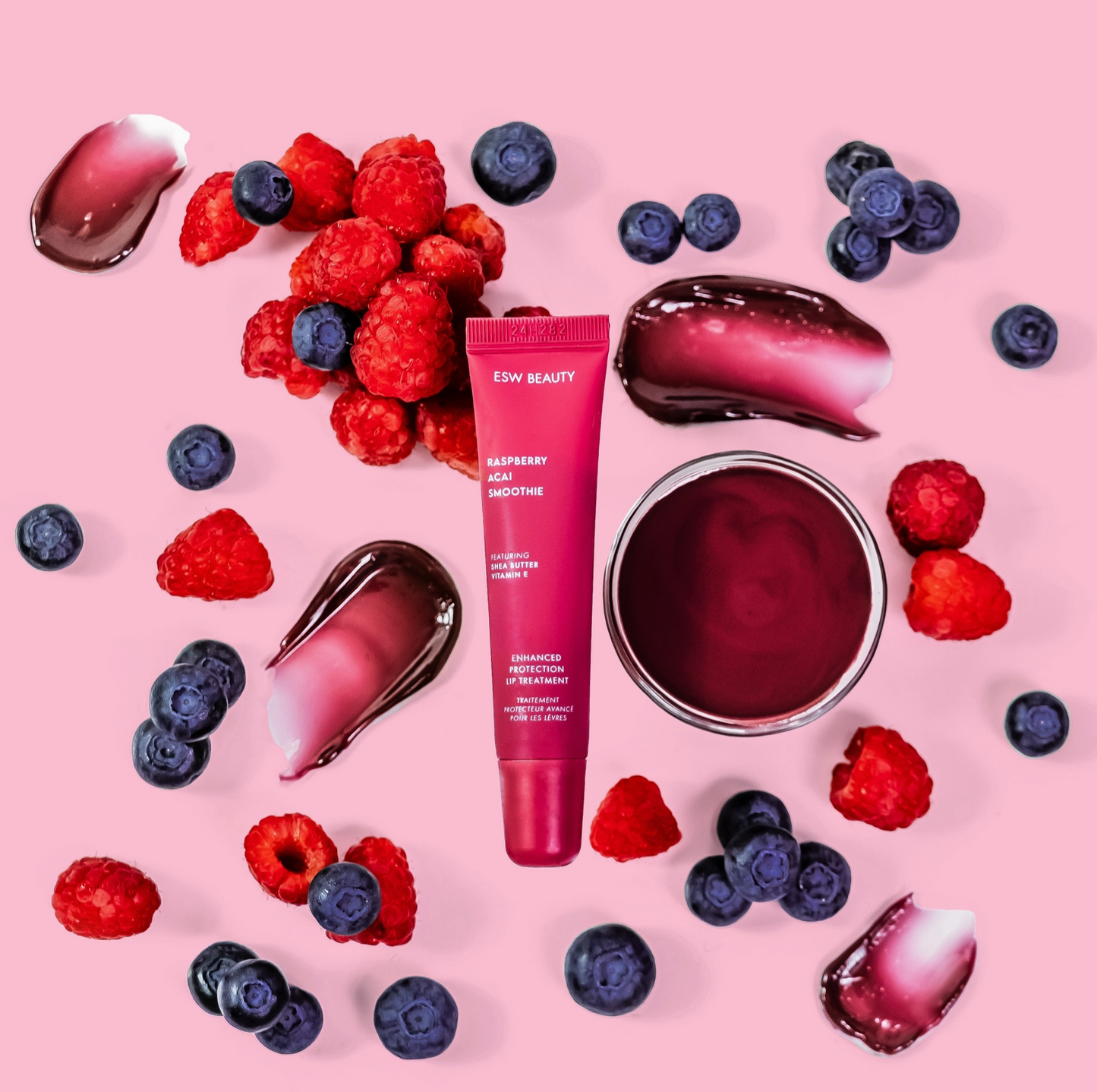 NEW!! Raspberry Acai Smoothie Lip Gloss + Pearl Chain