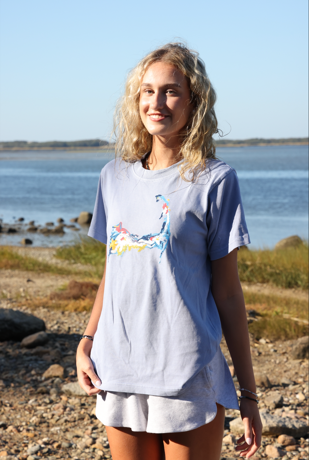 New!! Abstract Cape Cod Map Heavy Weight Tee