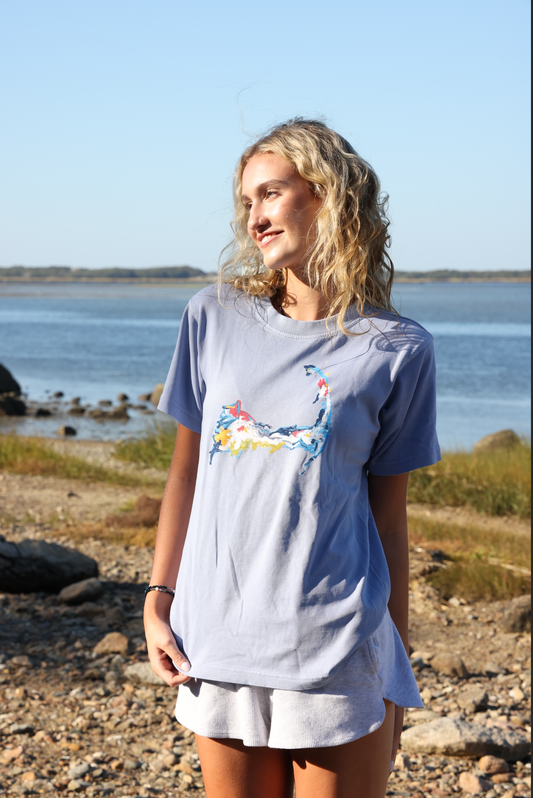 New!! Abstract Cape Cod Map Heavy Weight Tee
