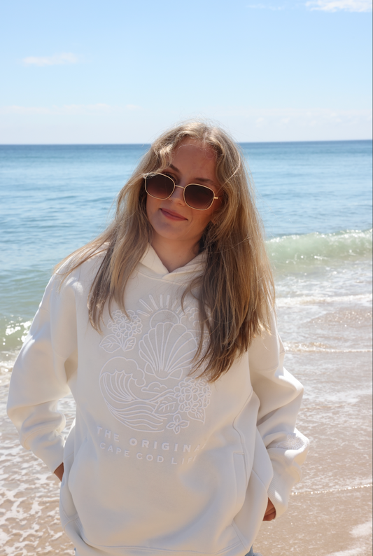 Cape Cod Puff Hoodie White Full Length