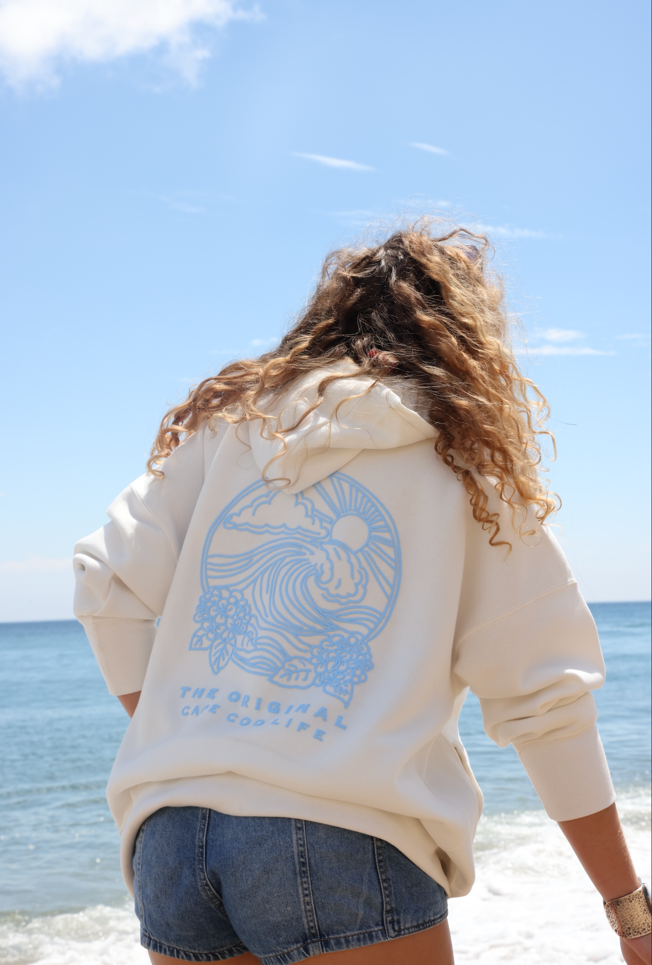 Cape Cod Puff Hoodie Blue Full Length