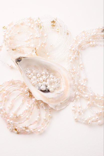 Pink Cloud 9 Pearl Beach Bead Bracelet