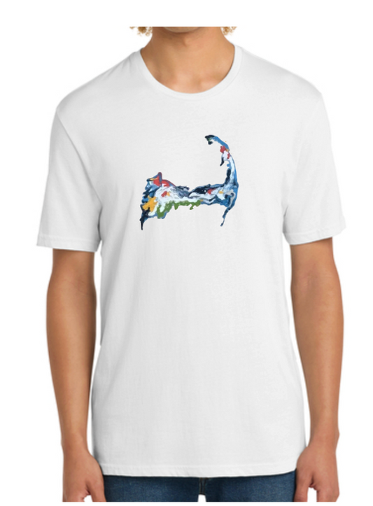 Classic white Cape Cod abstract tee