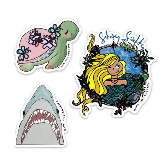 Stay Salty Watercolor Shark Turtle Mermaid Collection