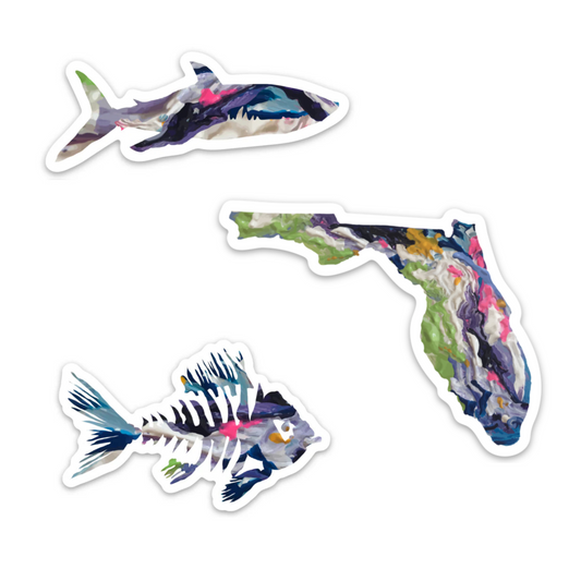 Colorful Abstract Florida Sticker Collection