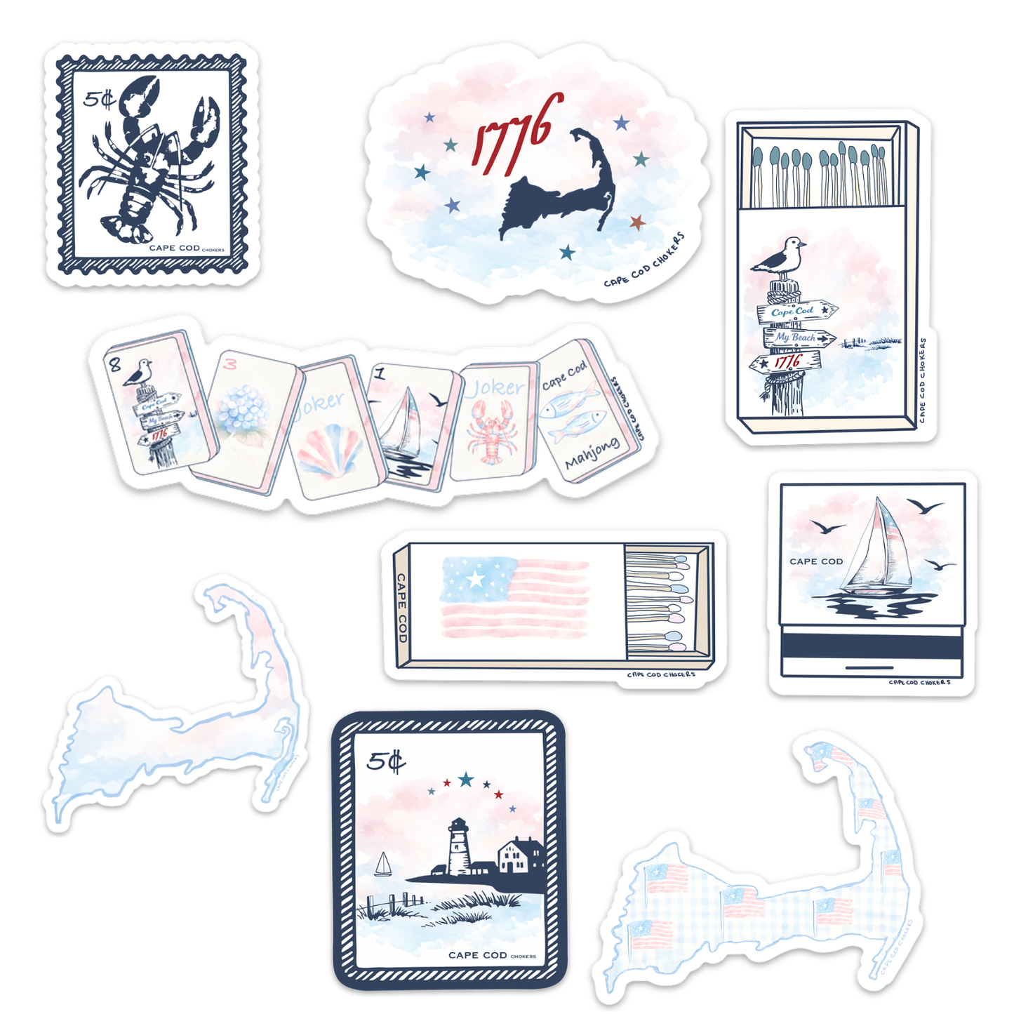 Coastal Americana Stickers