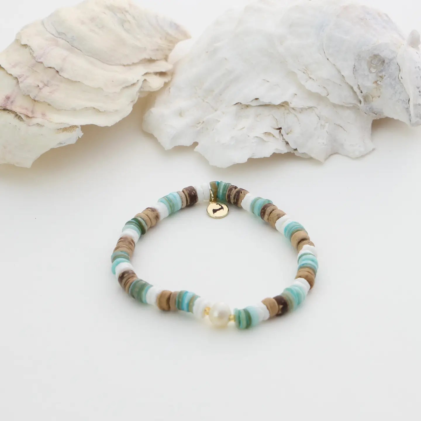 Big Surf Pearl and Puka Bracelet