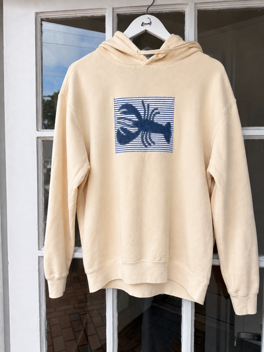 Hand Cut + Sewn Hoodies Pale Butter Yellow Large Lobster