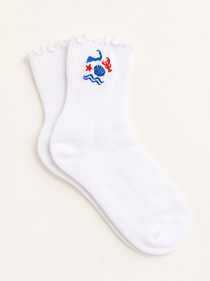 Cape Cod Ruffle Socks and Cape Cod Piliaties Socks