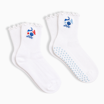 Cape Cod Ruffle Socks and Cape Cod Piliaties Socks