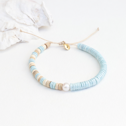 Ala Moana Shoreline Pearl and Puka Bracelet