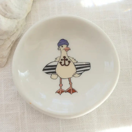 Surfer Seagull Cape Cod MINI Trinket Bowl