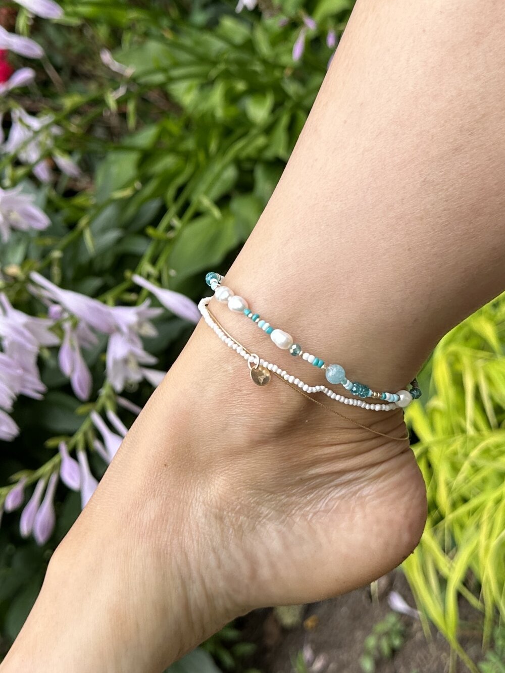 Itty Bitty Tiny Seed Pearl Anklet