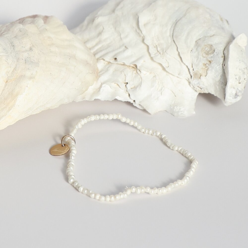 Itty Bitty Tiny Seed Pearl Anklet