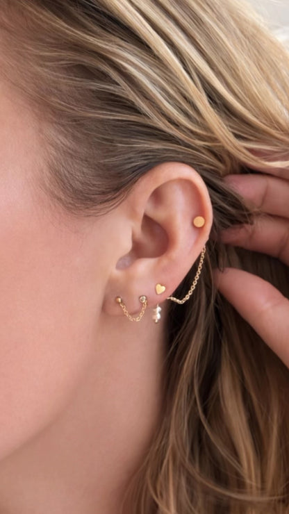 Linked Up Classic Double Pierced Earrings